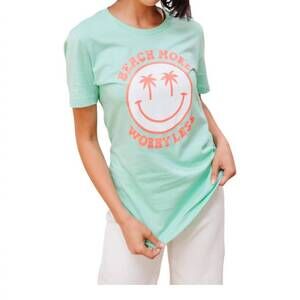 NEW 123 AMORE worry less t-shirt in mint green